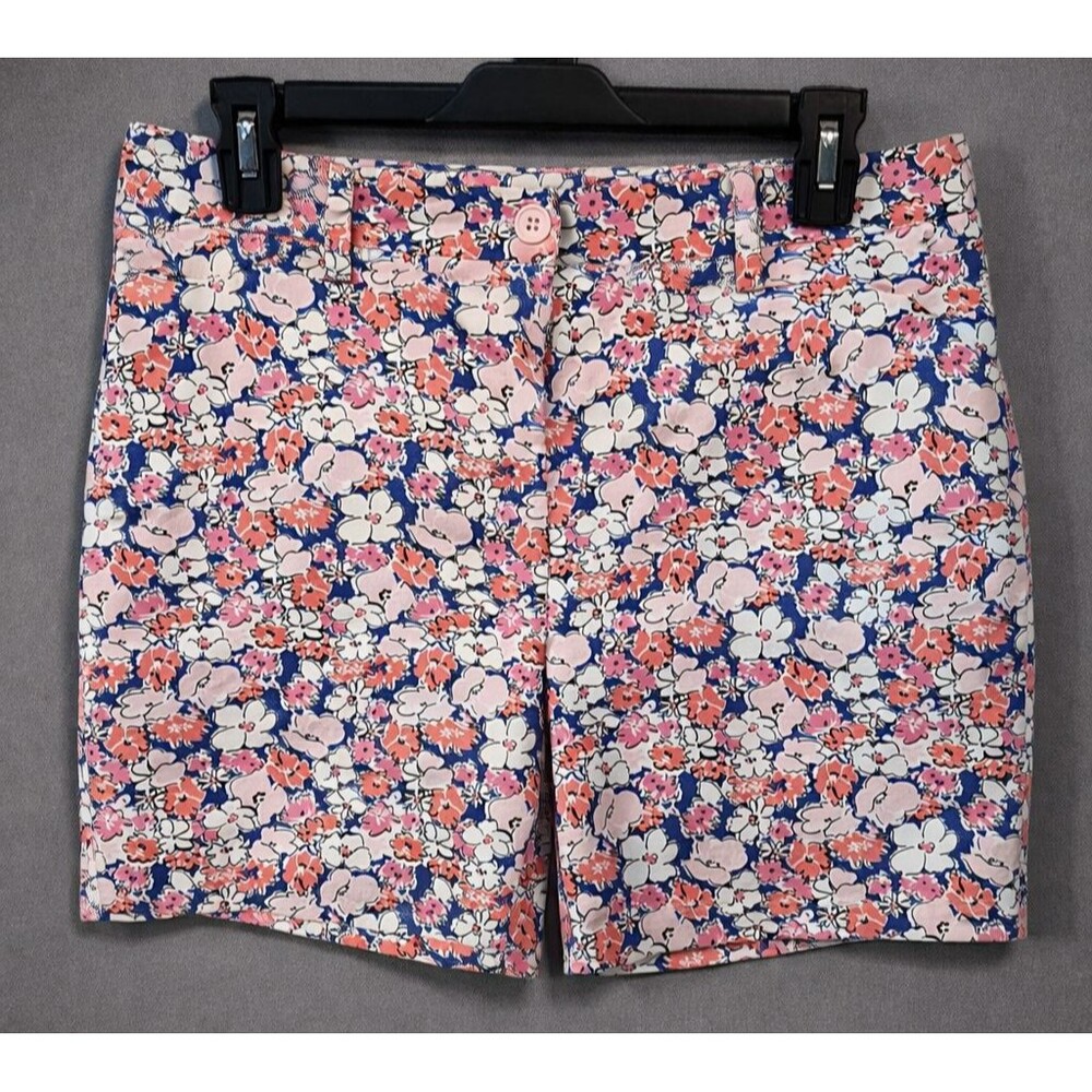 Talbots 8 Floral Shorts Pink Blue White Coastal‎ Grandma Preppy Boho Aesthetic